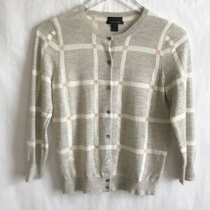 J Crew Collection Italian 100% Cashmere Cardigan Size S Button Front 3/4 Sleeve